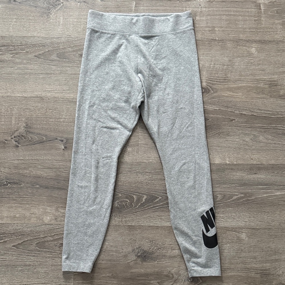 Nike Women's Gray Track Pants with Black Logo